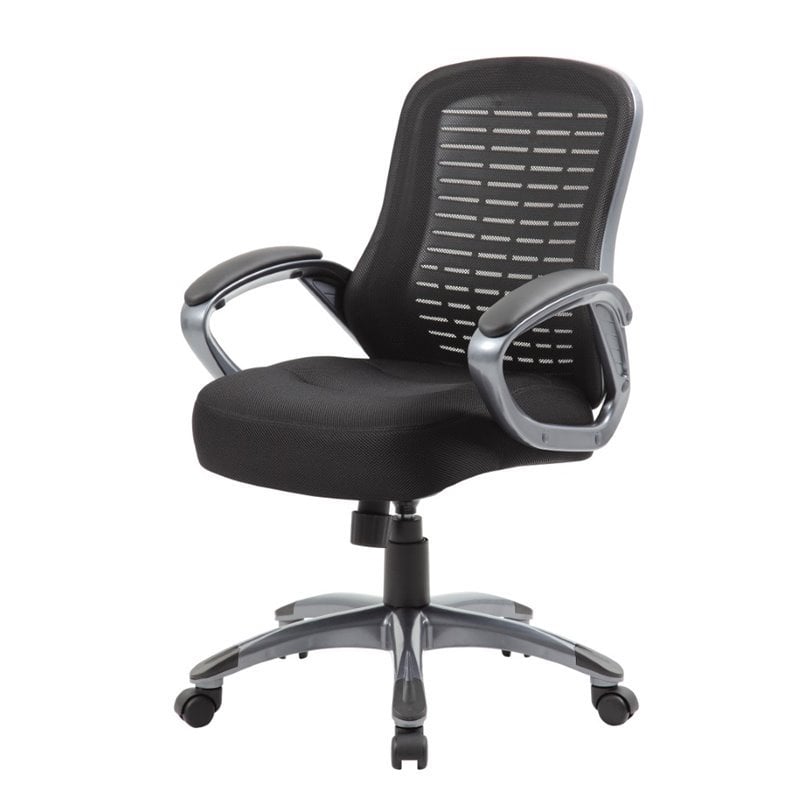 Boss Office Ribbed High Back Mesh Chair in Black Cymax Business