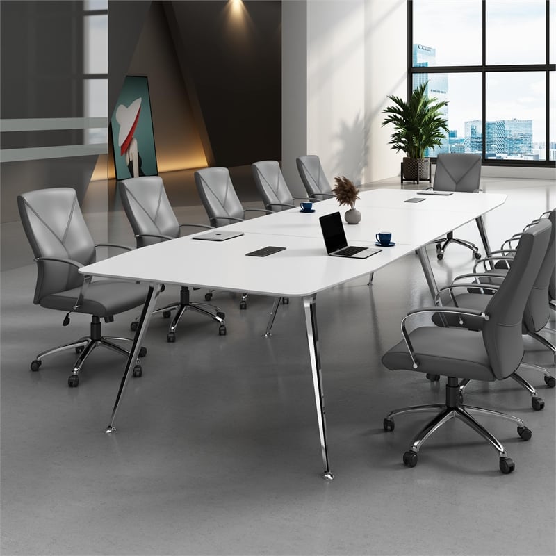 Boss Office LeatherPlus Executive Chair with Arms in Gray