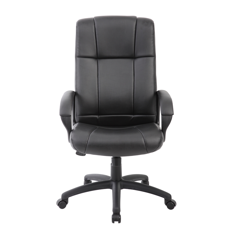 Boss Office Products Caressoftplus Vinyl Executive High Back Chair in Black