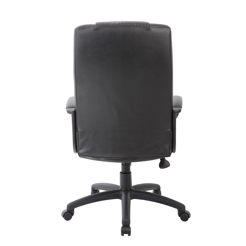 Boss Office Products Caressoftplus Vinyl Executive High Back Chair in Black