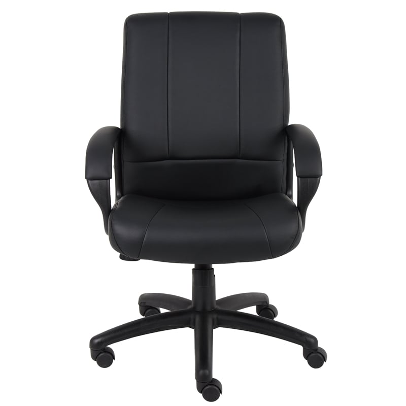 Boss Office Products Mid-Back Caressoft Vinyl Executive Office Chair in Black