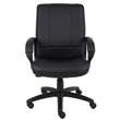 Boss Office Products Mid-Back Caressoft Vinyl Executive Office Chair in Black