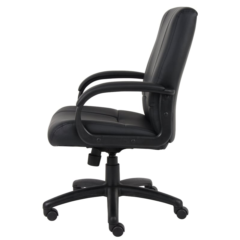 Boss Office Products Mid-Back Caressoft Vinyl Executive Office Chair in Black