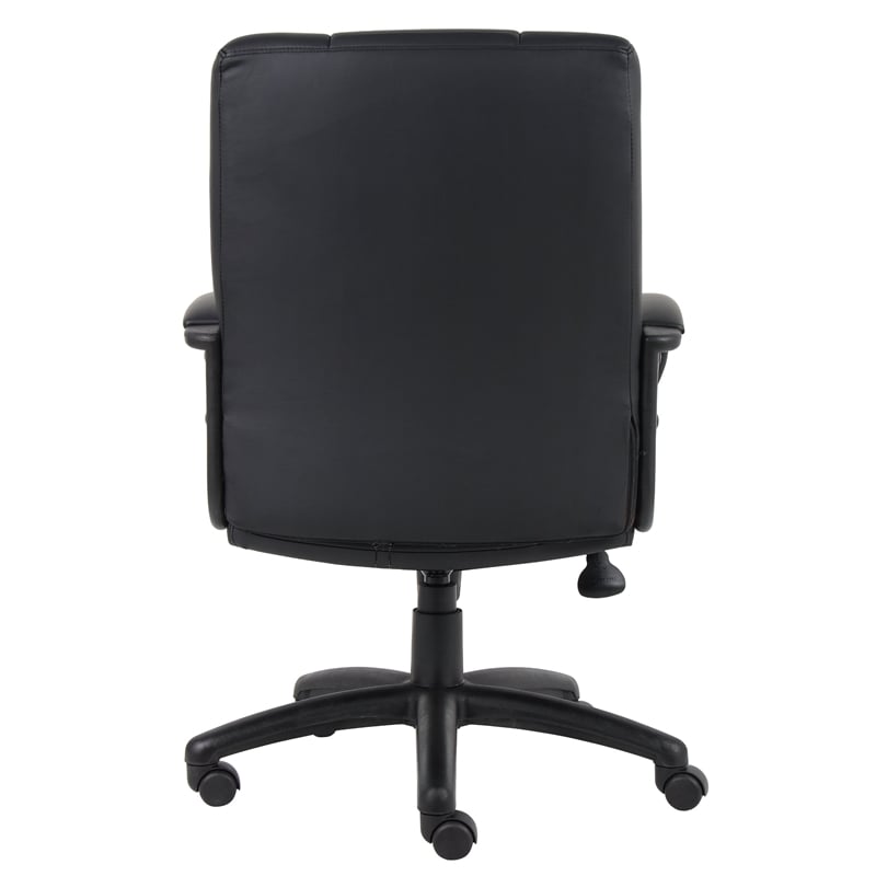 Boss Office Products Mid-Back Caressoft Vinyl Executive Office Chair in Black