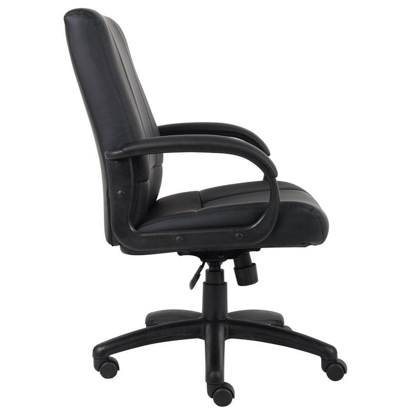 Boss Office Products Mid-Back Caressoft Vinyl Executive Office Chair in Black