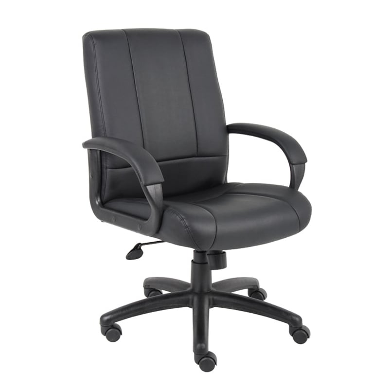 Boss Office Products Mid-Back Caressoft Vinyl Executive Office Chair in Black