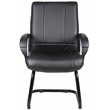 Boss Office Products Caressoftplus Vinyl Mid Back Guest Chair in Black