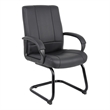 Boss Office Products Caressoftplus Vinyl Mid Back Guest Chair in Black