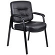 Boss Office Products Executive Mid Back LeatherPlus Guest Chair in Black