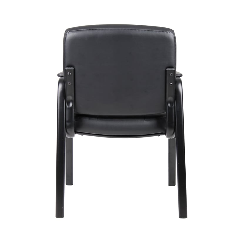 Boss Office Products Executive Mid Back LeatherPlus Guest Chair in Black