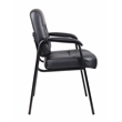 Boss Office Products Executive Mid Back LeatherPlus Guest Chair in Black