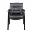 Boss Office Products Executive Mid Back LeatherPlus Guest Chair in Black