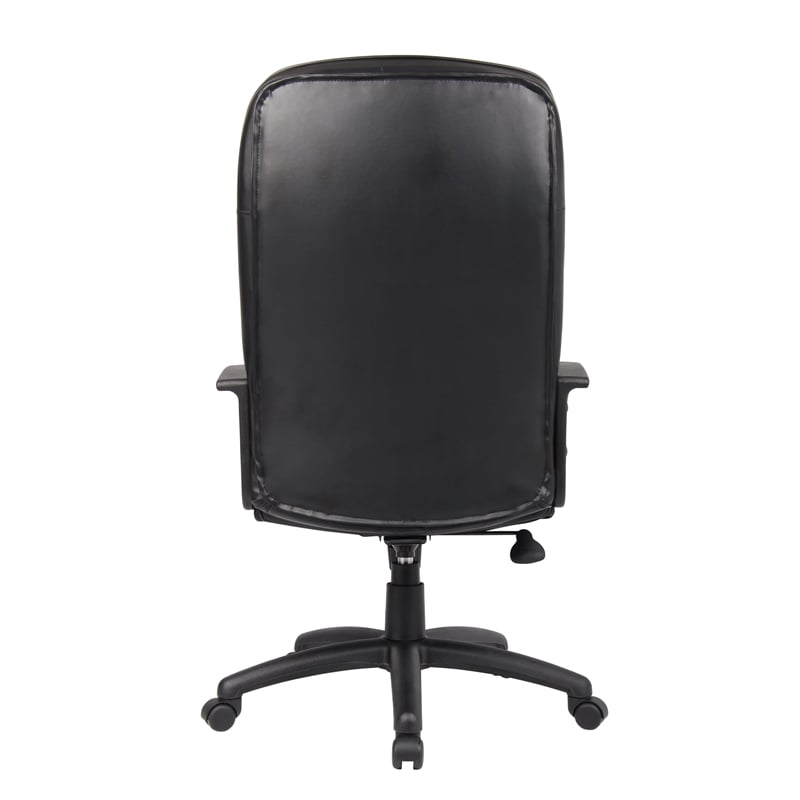 Boss Office Products Leather High Back Executive Chair in Black