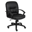 Boss Office Products Mid Back LeatherPlus Chair with Casters in Black