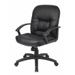 Boss Office Products Mid Back LeatherPlus Chair with Casters in Black