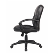 Boss Office Products Mid Back LeatherPlus Chair with Casters in Black
