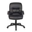 Boss Office Products Mid Back LeatherPlus Chair with Casters in Black