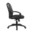 Boss Office Products Mid Back LeatherPlus Chair with Casters in Black