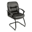 Boss Office Products Ergonomic Leather Guest Chair in Black