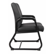 Boss Office Products Caressoft Executive Guest Chair with Sled Base in Black