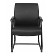 Boss Office Products Caressoft Executive Guest Chair with Sled Base in Black