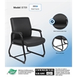 Boss Office Products Caressoft Executive Guest Chair with Sled Base in Black
