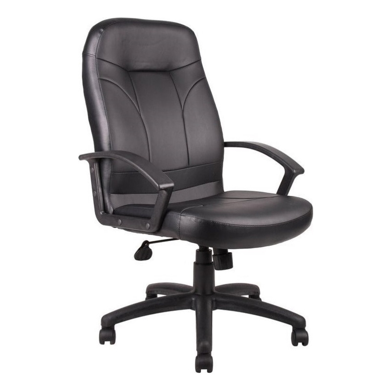 Boss Office Products Executive High Back Faux Leather Office Chair in Black