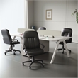 Boss Office Products Leather Contemporary Executive Office Chair in Black