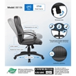 Boss Office Products Leather Contemporary Executive Office Chair in Black