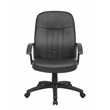 Boss Office Products Leather Contemporary Executive Office Chair in Black