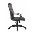 Boss Office Products Leather Contemporary Executive Office Chair in Black