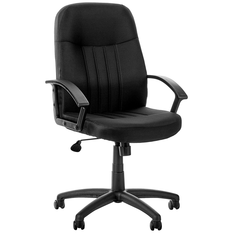 Boss Office Products Plastic Executive Office Chair with Arms in Black
