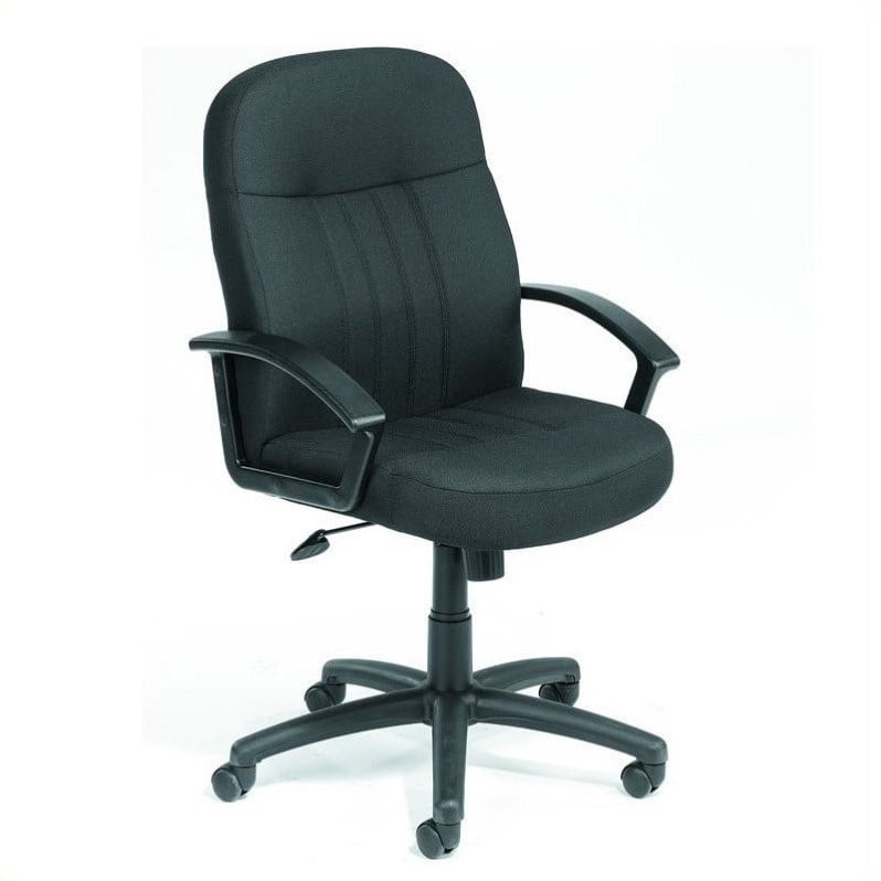 Boss Office Products Plastic Executive Office Chair with Arms in Black |  