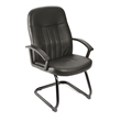 Boss Office Products Executive Leather Budget Guest Chair in Black