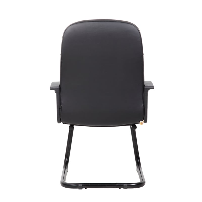 Boss Office Products Executive Leather Budget Guest Chair in Black