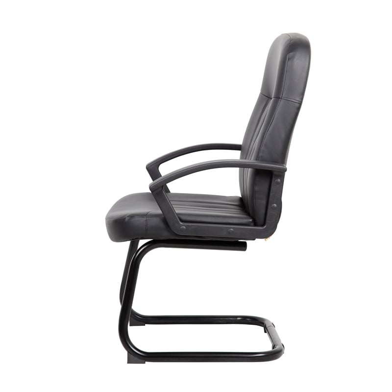 Boss Office Products Executive Leather Budget Guest Chair in Black