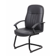 Boss Office Products Executive Leather Budget Guest Chair in Black