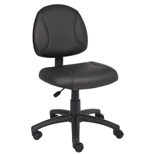 Boss Office Products Adjustable Black Leather Deluxe Posture Office Chair