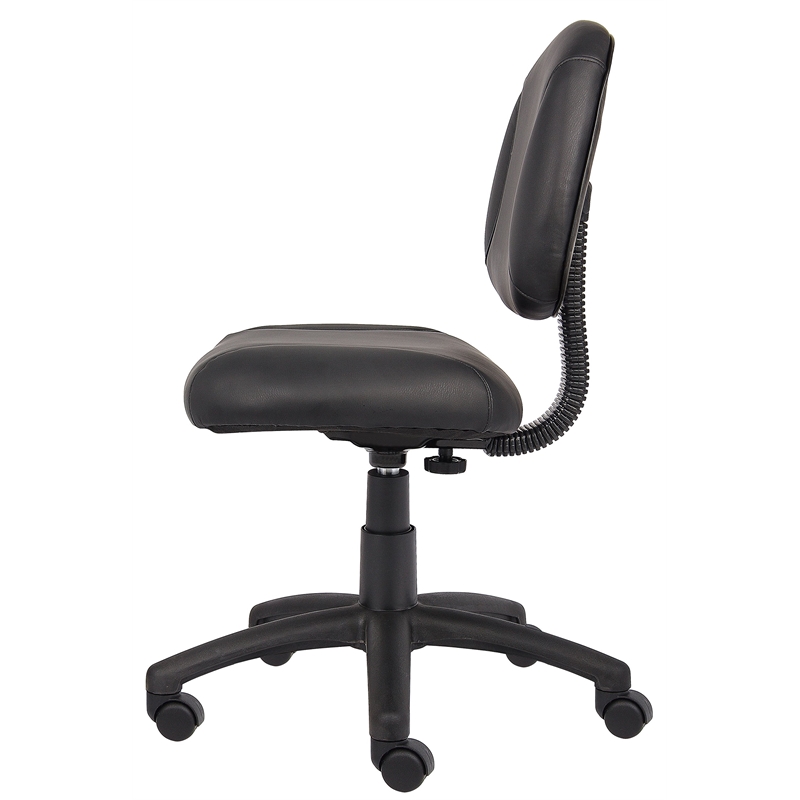 Boss Office Products Adjustable Black Leather Deluxe Posture Office Chair