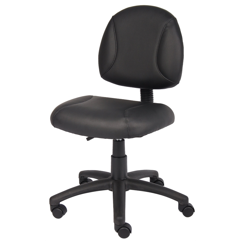 Boss Office Products Adjustable Black Leather Deluxe Posture Office Chair
