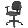 Boss Office Products Leather Deluxe Posture Chair with Adjustable Arms in Black