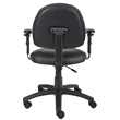 Boss Office Products Leather Deluxe Posture Chair with Adjustable Arms in Black