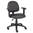 Boss Office Products Leather Deluxe Posture Chair with Adjustable Arms in Black