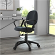 Boss Office Products LeatherPlus Deluxe Posture Chair with Loop Arms in Black