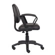 Boss Office Products LeatherPlus Deluxe Posture Chair with Loop Arms in Black