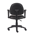 Boss Office Products LeatherPlus Deluxe Posture Chair with Loop Arms in Black