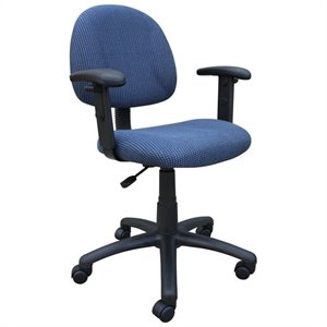 boss office mid back fabric upholstered ergonomic office swivel chair in blue b315-6-7
