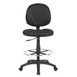 Boss Office Products Stand Up Fabric Drafting Stool with Foot Rest in Black