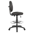 Boss Office Products Stand Up Fabric Drafting Stool with Foot Rest in Black