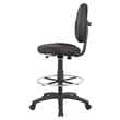 Boss Office Products Stand Up Fabric Drafting Stool with Foot Rest in Black